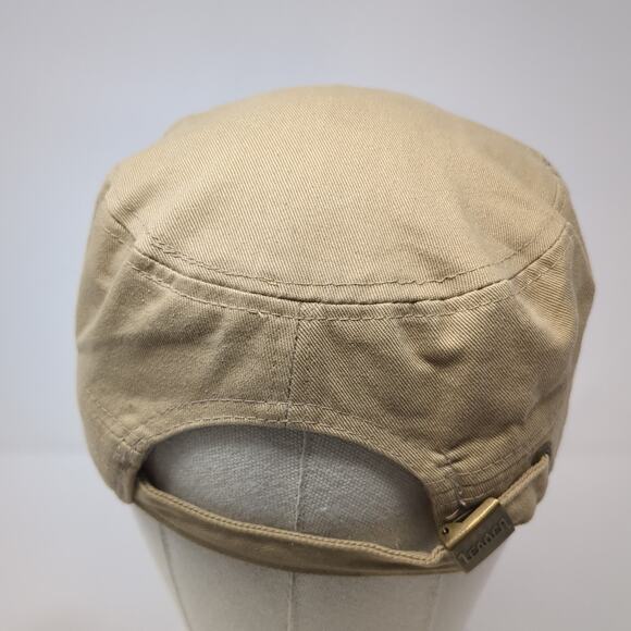 Cross Cadet Army Cap Brown One Size Adjustable Distressed Rhinestone Leader LOGA - Picture 5 of 8